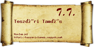 Teszári Tamás névjegykártya